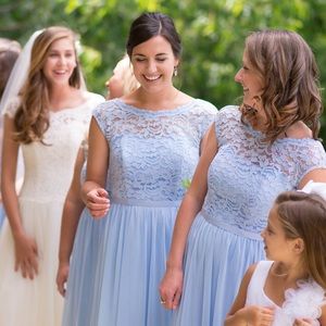 Short Lace and Mesh Dress with Illusion Neckline